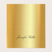 Carte De Visite Élégant Faux Gold Calligraphié Modèle moderne (Extérieur déplié)