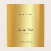 Carte De Visite Élégant Faux Gold Calligraphié Modèle moderne (Intérieur déplié)