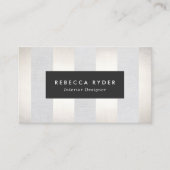 Carte De Visite Élégant Faux Gold et Linen Professional (Devant)