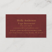 Carte De Visite Elégant Faux Gold Foil Mandala avec Texture & Maro (Dos)