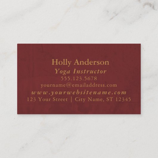 Carte De Visite Elégant Faux Gold Foil Mandala avec Texture & Maro (Dos)