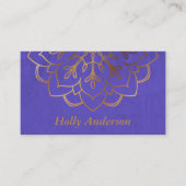 Carte De Visite Elégant Faux Gold Foil Mandala avec/ Texture & Pur (Devant)