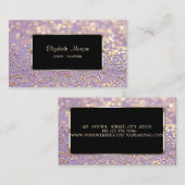 Carte De Visite Élégant, Faux Gold, Glittery Bokeh (Devant / Derrière)
