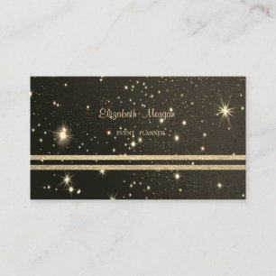 Carte De Visite Élégant, Faux Gold Glittery Gratté, Noir