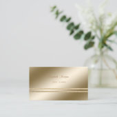 Carte De Visite Élégant, Faux Gold Glittery Stried (Debout devant)