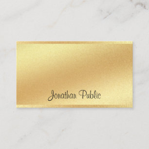 Carte De Visite Elégant Faux Gold Main Script Cool Excellent look