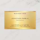 Carte De Visite Elégant Faux Gold Modèle moderne Professionnel (Dos)
