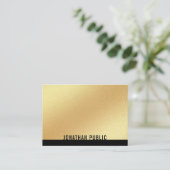 Carte De Visite Élégant Faux Gold Modèle professionnel tendance (Debout devant)