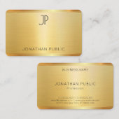 Carte De Visite Elégant Faux Gold Professional Modèle moderne (Devant / Derrière)