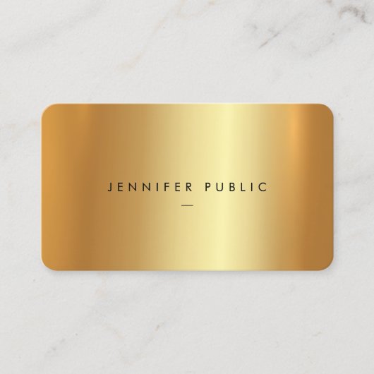 Carte De Visite Elégant Faux Gold Roundcoin Moderne Luxe (Devant)