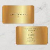 Carte De Visite Elégant Faux Gold Roundcoin Moderne Luxe (Devant / Derrière)