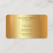 Carte De Visite Elégant Faux Gold Roundcoin Moderne Luxe (Dos)