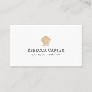 Carte De Visite Elégant FAUX Gold Tropical Seashell Beach Côte