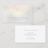 Carte De Visite élégant faux iridescente gris soin (Devant / Derrière)