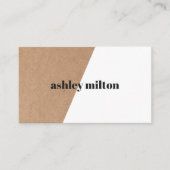 Carte De Visite Elégant Faux Kraft Blanc Bold Consultant géométriq (Devant)