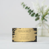 Carte De Visite Elégant Faux métal or brossé (Debout devant)