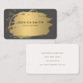 Carte De Visite Elégant Faux métal or et gris (Devant / Derrière)