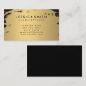 Carte De Visite Elégant Faux métal or et noir (Devant / Derrière)