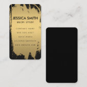 Carte De Visite Elégant Faux métal or et noir (Devant / Derrière)