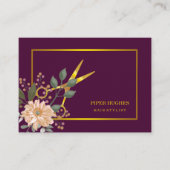 Carte De Visite Elégant faux or ciseaux chic coiffeur (Devant)