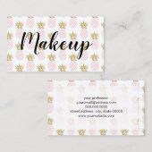 Carte De Visite Élégant faux or motif d'ananas tropical (Devant / Derrière)