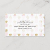 Carte De Visite Élégant faux or motif d'ananas tropical (Dos)