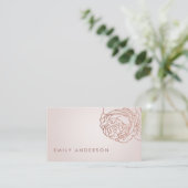 CARTE DE VISITE ÉLÉGANT FAUX PEARH BLUSH ROSE GOLD FLOLD (Debout devant)