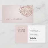CARTE DE VISITE ÉLÉGANT FAUX PEARH BLUSH ROSE GOLD FLOLD (Devant / Derrière)