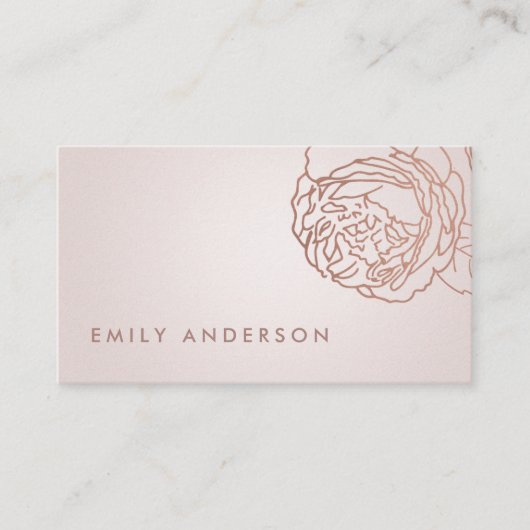 CARTE DE VISITE ÉLÉGANT FAUX PEARH BLUSH ROSE GOLD FLOLD (Devant)