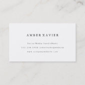 Carte De Visite Élégant Faux Platinum Brossé Monogramme (Dos)