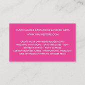 Carte De Visite Élégant Faux Rose Chaud parties scintillant Drives (Dos)