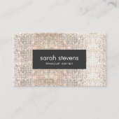 Carte De Visite Élégant Faux Séquins Argent Beauté Mode Rétro (Devant)