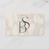 Carte De Visite Elegant Feminine Monogram Initial Script Ivory  (Devant)