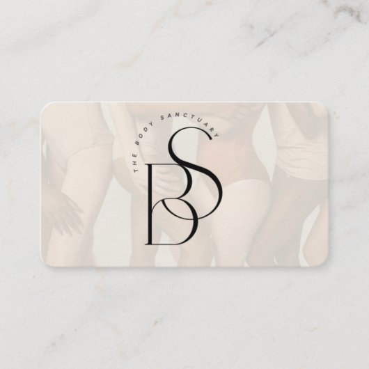 Carte De Visite Elegant Feminine Monogram Initial Script Ivory  (Devant)