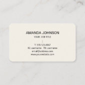 Carte De Visite Elegant Feminine Monogram Initial Script Ivory  (Dos)