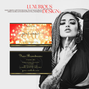 Carte De Visite Élégant feu or Parties scintillant étincelante Ini