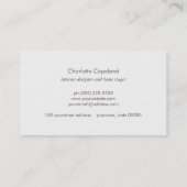 Carte De Visite Elégant Feuille chic Design d'intérieur Taupe Natu (Dos)