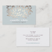 Carte De Visite Élégant Feuille d'argent bleu clair (Devant / Derrière)