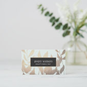 Carte De Visite Elégant Feuille d'or moderne salon de beauté (Debout devant)