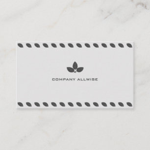 Carte De Visite Elégant Feuille Grey Laurel sur couleur argent