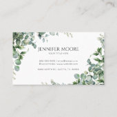 Carte De Visite Élégant Feuilles Plantes Eucalyptus Vert (Dos)
