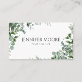 Carte De Visite Élégant Feuilles Plantes Eucalyptus Vert (Devant)