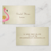 Carte De Visite Élégant Flamant rose Proffesional Rose (Devant / Derrière)