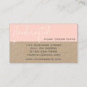 Carte De Visite Elégant Fleur Rose rose pâle artisanal (Dos)