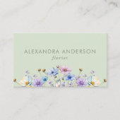 Carte De Visite Élégant Fleur sauvage botanique (Devant)