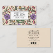 Carte De Visite Élégant Fleur sauvage botanique Boho Botanical Flo (Devant / Derrière)