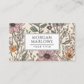 Carte De Visite Élégant Fleur sauvage Botanique Botanique Floral (Devant)