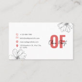 Carte De Visite Élégant fleuriste (Dos)