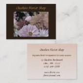 Carte De Visite Élégant fleuriste Dahlia (Devant / Derrière)
