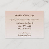 Carte De Visite Élégant fleuriste Dahlia (Dos)